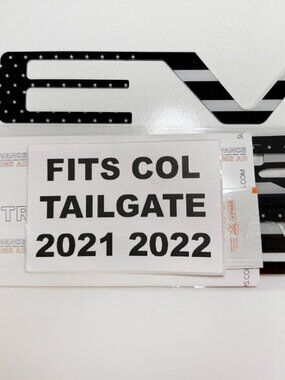 3D US BLACKENED FLAG RAISED TAILGATE LETTERS FOR 2021 2022 COLORADO
